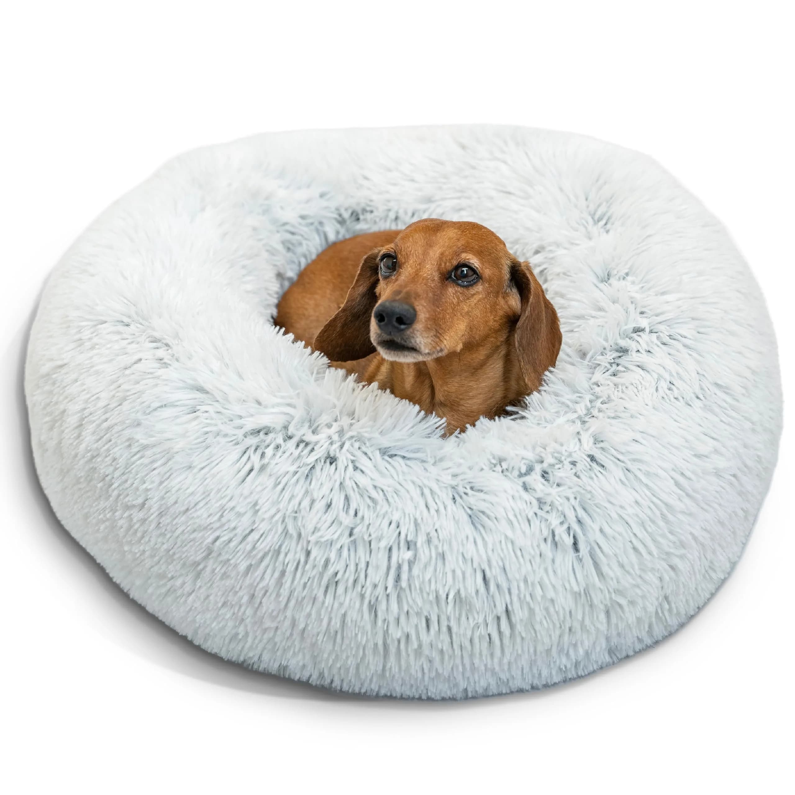 Best Friends by Sheri Original Calming Donut Dog Bed, Frost Gray, Small 23" | Orthopedic Support & Water-Resistant Base