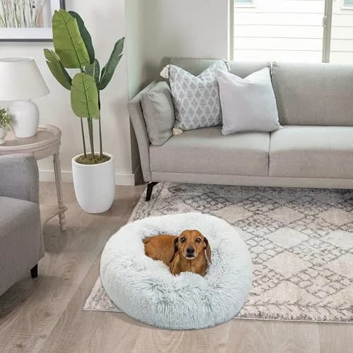 Best Friends by Sheri Original Calming Donut Dog Bed, Frost Gray, Small 23" | Orthopedic Support & Water-Resistant Base thumbnail 7