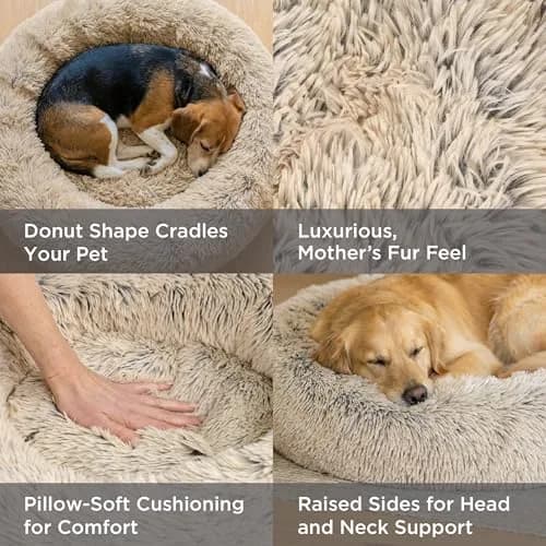 Best Friends by Sheri Original Calming Donut Dog Bed, Frost Gray, Small 23" | Orthopedic Support & Water-Resistant Base thumbnail 3