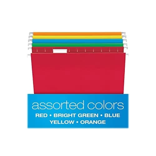 Pendaflex Hanging File Folders Letter Size Assorted Colors 25 Per Box | Recycled Paper for Office & Home thumbnail 2