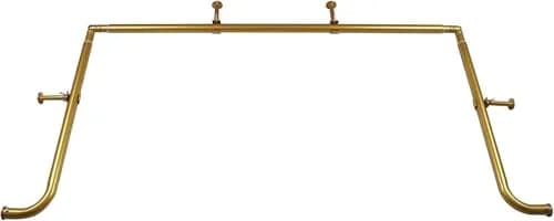 MERIVILLE 1-Inch Diameter Bay Window Curtain Rod Set | Metal, Gold Finish, Extendable from 20-72 inches thumbnail 1