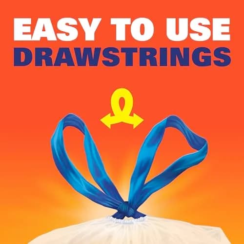 Hefty Tall Clear Trash Bags 13 Gallon Unscented 60ct | Puncture-Resistant, Drawstring Closure, Recyclable thumbnail 2