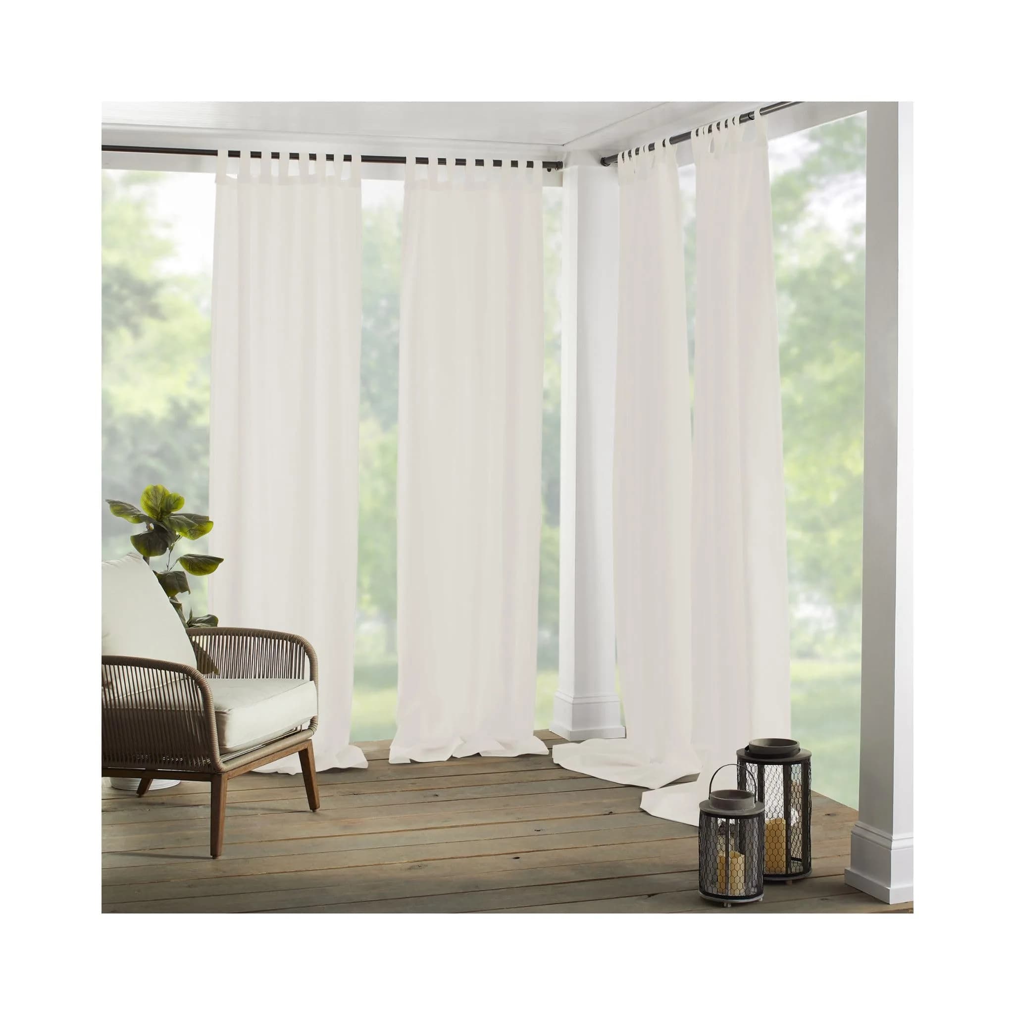 Elrene Matine Weatherproof Indoor/Outdoor Curtain Panel 52" x 84" Ivory | UV 50+ Water-Resistant Polyester