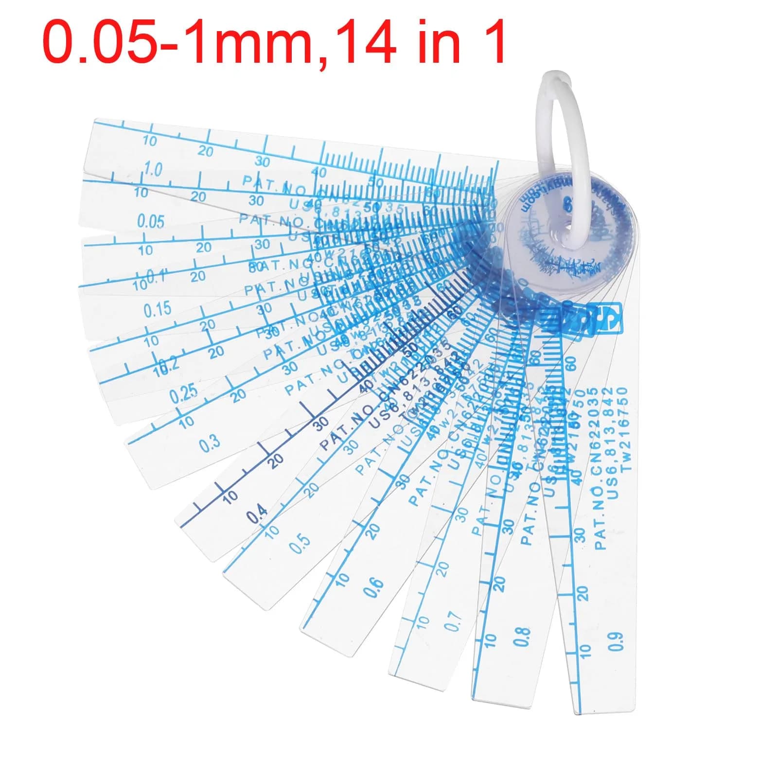 uxcell Plastic Feeler Gauge Set 0.05-1mm 13 Leaves | Precision Measuring Tool for Gaps and Slots - view 2