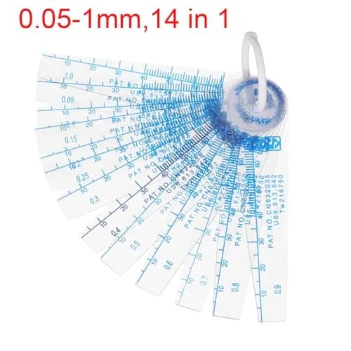 uxcell Plastic Feeler Gauge Set 0.05-1mm 13 Leaves | Precision Measuring Tool for Gaps and Slots thumbnail 2
