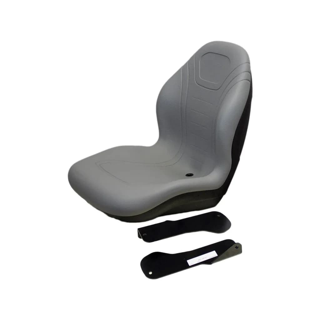 MILSCO 21" Tall Gray Vinyl Seat with Hinge Brackets for Case IH and Ford New Holland Tractors | Durable Waterproof Vinyl
