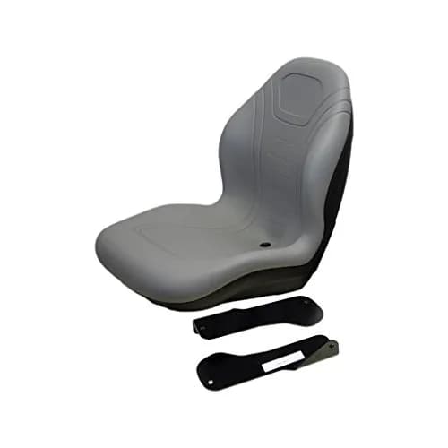 MILSCO 21" Tall Gray Vinyl Seat with Hinge Brackets for Case IH and Ford New Holland Tractors | Durable Waterproof Vinyl thumbnail 1