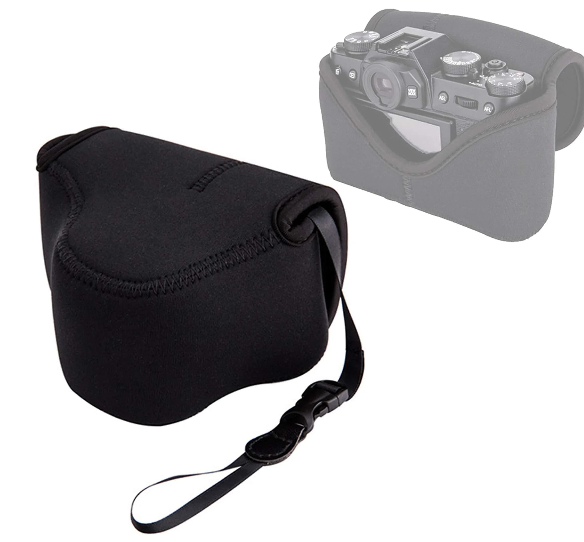 Fotasy Black Ultra Light Neoprene Camera Case Compatible with Fuji X100V & X-T30 Series | Compact & Water-Resistant