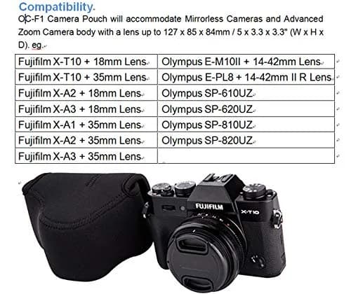 Fotasy Black Ultra Light Neoprene Camera Case Compatible with Fuji X100V & X-T30 Series | Compact & Water-Resistant thumbnail 2