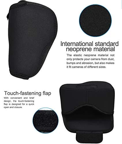 Fotasy Black Ultra Light Neoprene Camera Case Compatible with Fuji X100V & X-T30 Series | Compact & Water-Resistant thumbnail 3