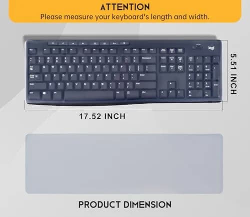 CaseBuy Universal Desktop Keyboard Protector Skin 44.5cm x 14cm | Protects Against Spills & Dust thumbnail 2