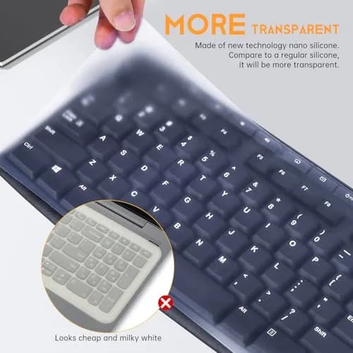 CaseBuy Universal Desktop Keyboard Protector Skin 44.5cm x 14cm | Protects Against Spills & Dust thumbnail 3