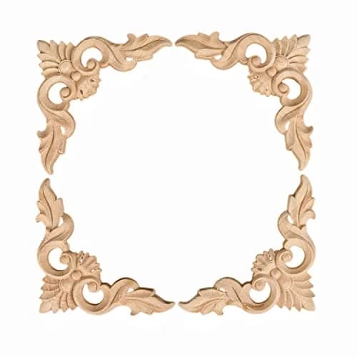 MUXSAM Wooden Carved Appliques Set of 4 | Vintage European Style Wall Decor (8-15cm) thumbnail 1