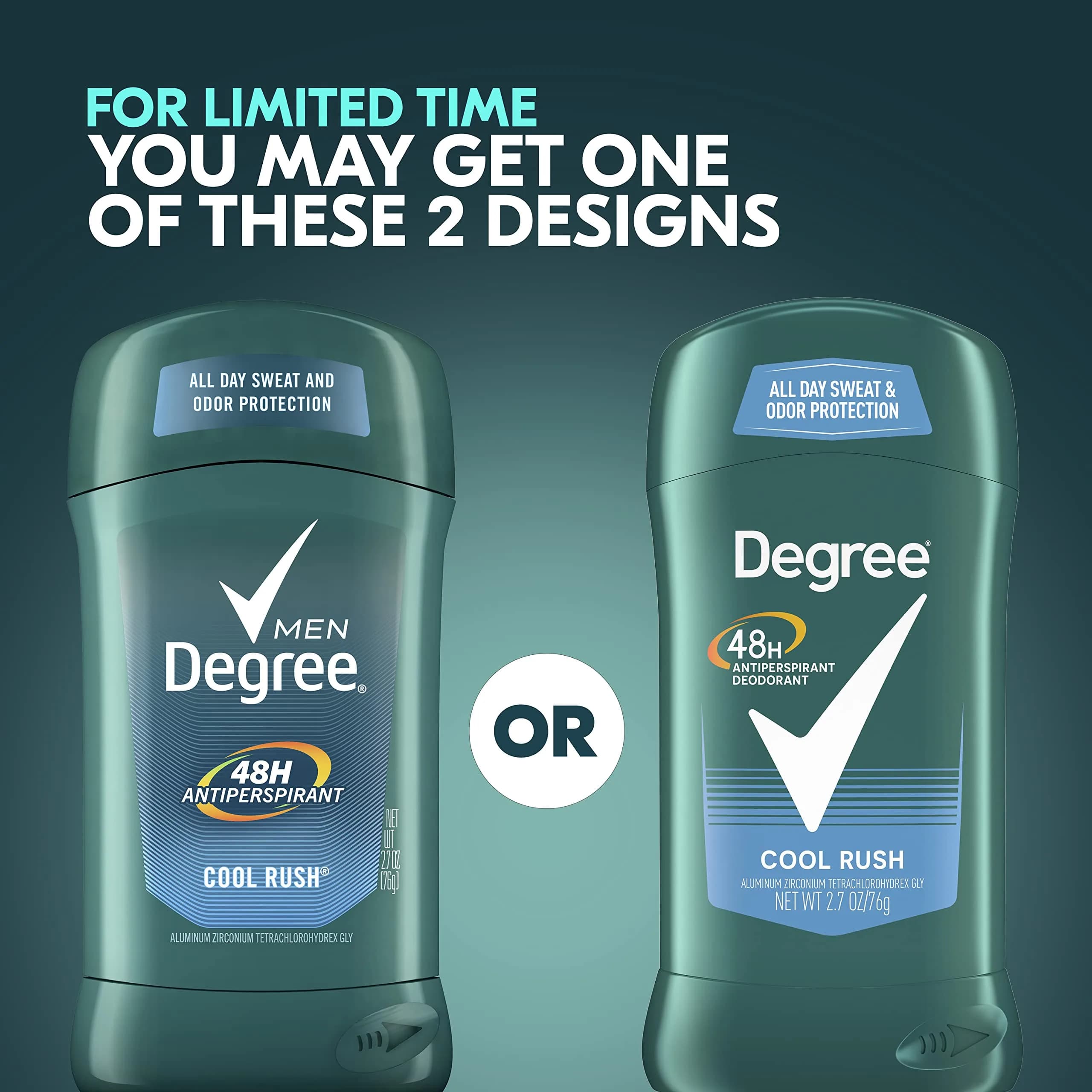 Degree Men Original Antiperspirant Deodorant Stick Cool Rush 5.4 oz (153 g) | 48-Hour Odor Protection - view 2