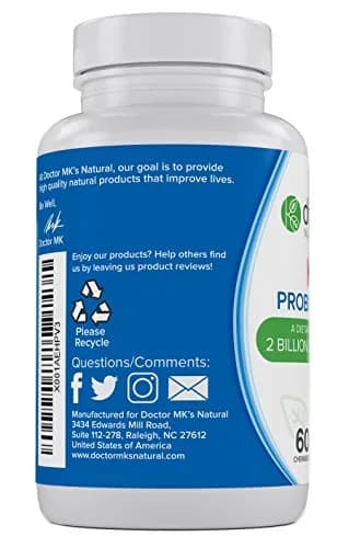 doctor MK's NATURAL Kids Probiotics Chewable Berry | Sugar Free, 60 Tablets, Tastes Like Candy thumbnail 2