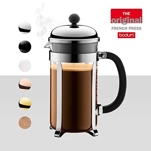 Bodum Chambord French Press Coffee Maker 1L (34oz) | Classic Design, Stainless Steel & Borosilicate Glass thumbnail 2