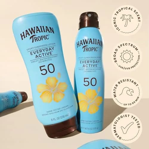 Hawaiian Tropic Everyday Active SPF 50 Sunscreen Lotion 236ml (8 Fl Oz) | Dermatologist Tested & Water Resistant thumbnail 5