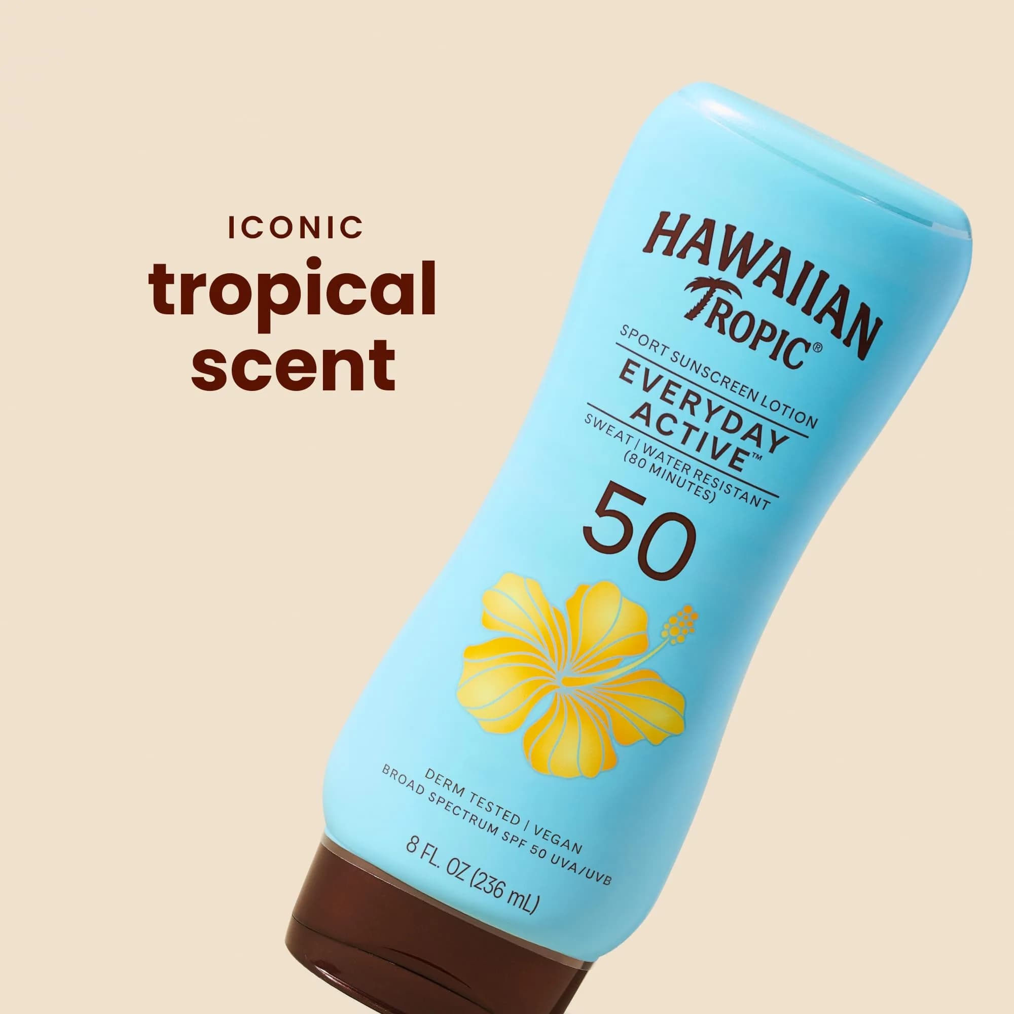 Hawaiian Tropic Island Sport SPF 50 Sunscreen Lotion, 8 Fl Oz - Broad Spectrum UVA/UVB Protection - view 2