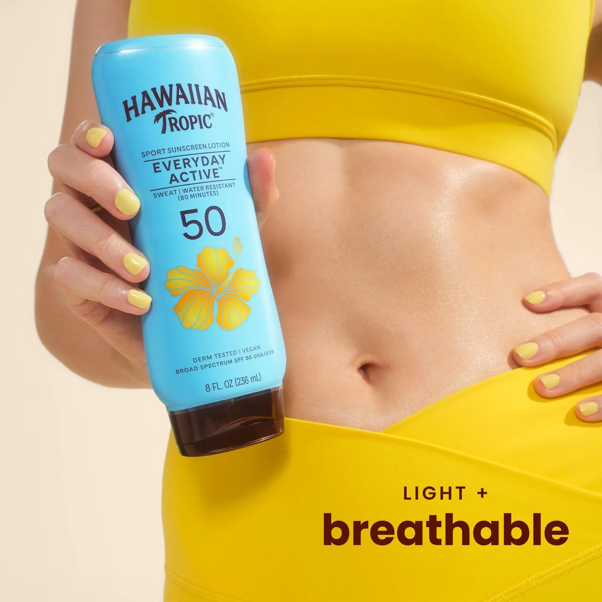 Hawaiian Tropic Island Sport SPF 50 Sunscreen Lotion, 8 Fl Oz - Broad Spectrum UVA/UVB Protection - view 3