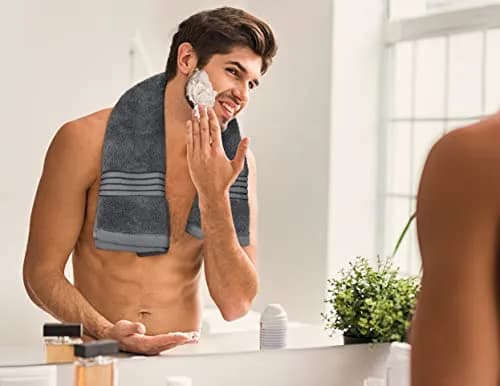 Utopia Towels 8 Piece Premium Towel Set, Grey | 2 Bath 2 Hand 4 Washcloths, 500 GSM, Super Soft & Absorbent thumbnail 5