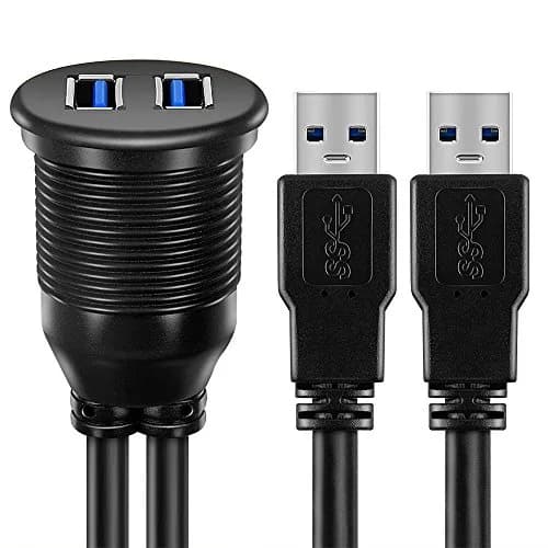 ICESPRING Dual USB 3.0 Flush Mount Extension Cable 0.91m (3 Feet) | High-Speed Data Transfer for Vehicles thumbnail 7
