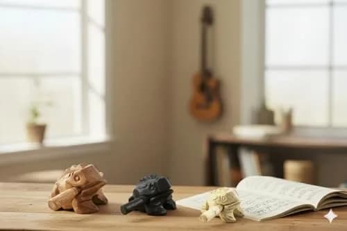 WADSUWAN SHOP Wooden Frog Guiro Set 3 Sizes (4", 3", 2.75") | Authentic World Percussion thumbnail 5