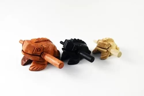 WADSUWAN SHOP Wooden Frog Guiro Set 3 Sizes (4", 3", 2.75") | Authentic World Percussion thumbnail 7