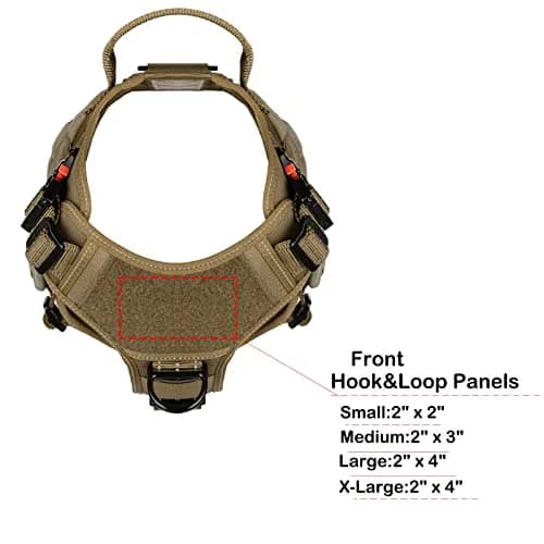 ICEFANG Tactical Dog Harness X-Large Brown | Heavy Duty MOLLE Vest with Metal Buckles, No-Pull Front Clip, 2 Leash Rings thumbnail 4