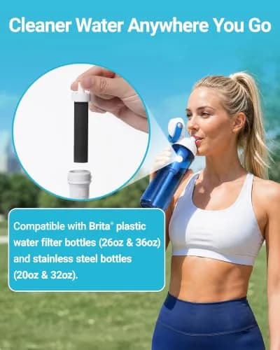 AQUA CREST Water Bottle Filter Replacement for Brita® BB06 | 4 Pack | Reduces Chlorine & Odor thumbnail 2