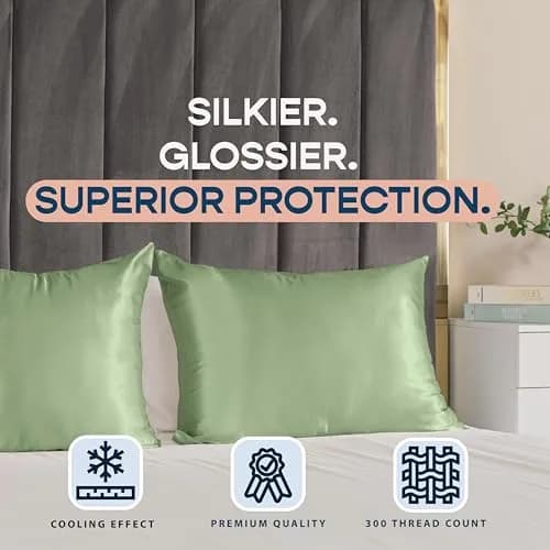 BLISSFORD Satin Pillowcase with Zipper, Like Silk, Queen Size 20 x 30 in | Cooling, Hair & Skin Friendly thumbnail 9