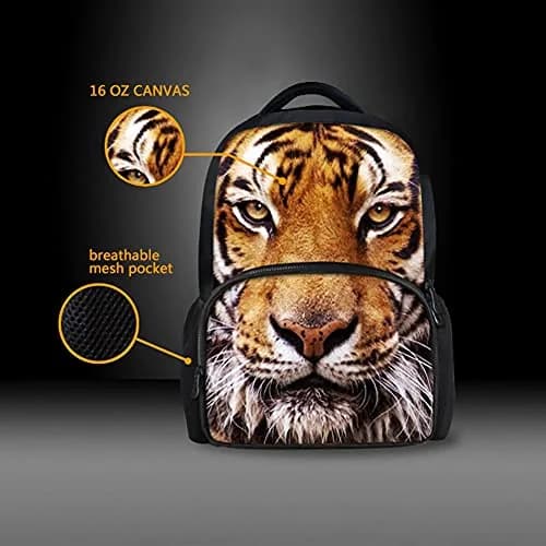 ENDUO DESIGN 17 Inch Tiger Backpack School Bag for Man/Kid/Woman | Water-Resistant, Lightweight & Stylish thumbnail 6