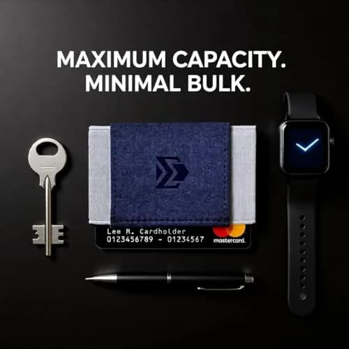 VBAX Elastic Wallet for Men & Women – Slim Minimalist Front Pocket Credit Card Holder, Fits 10 Cards & Cash, Compact for Travel & Daily Use thumbnail 3