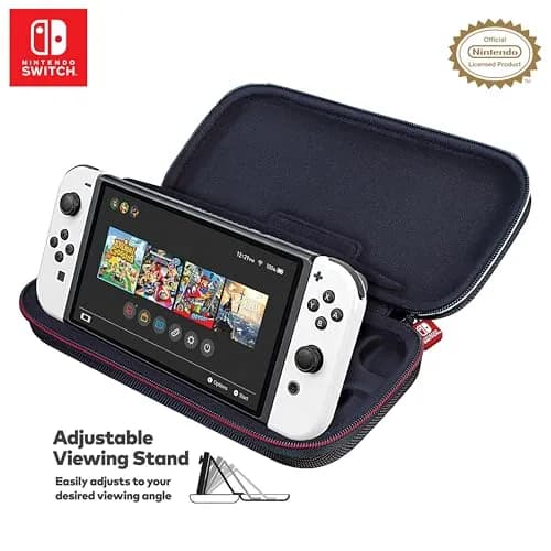 Game Traveler Deluxe Licensed Travel Case for Nintendo Switch OLED, Switch & Lite | Black Ballistic Nylon with Stand & 8 Game Slots thumbnail 3