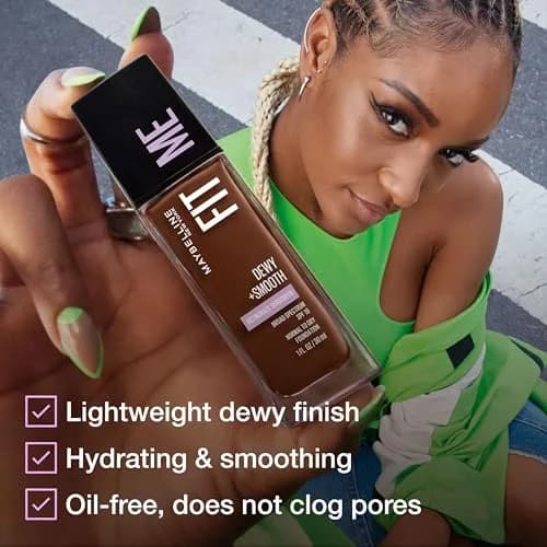Maybelline Fit Me Dewy + Smooth Foundation, Ivory, 29.57ml (1 Fl Oz) | Hydrating Luminous Finish thumbnail 4