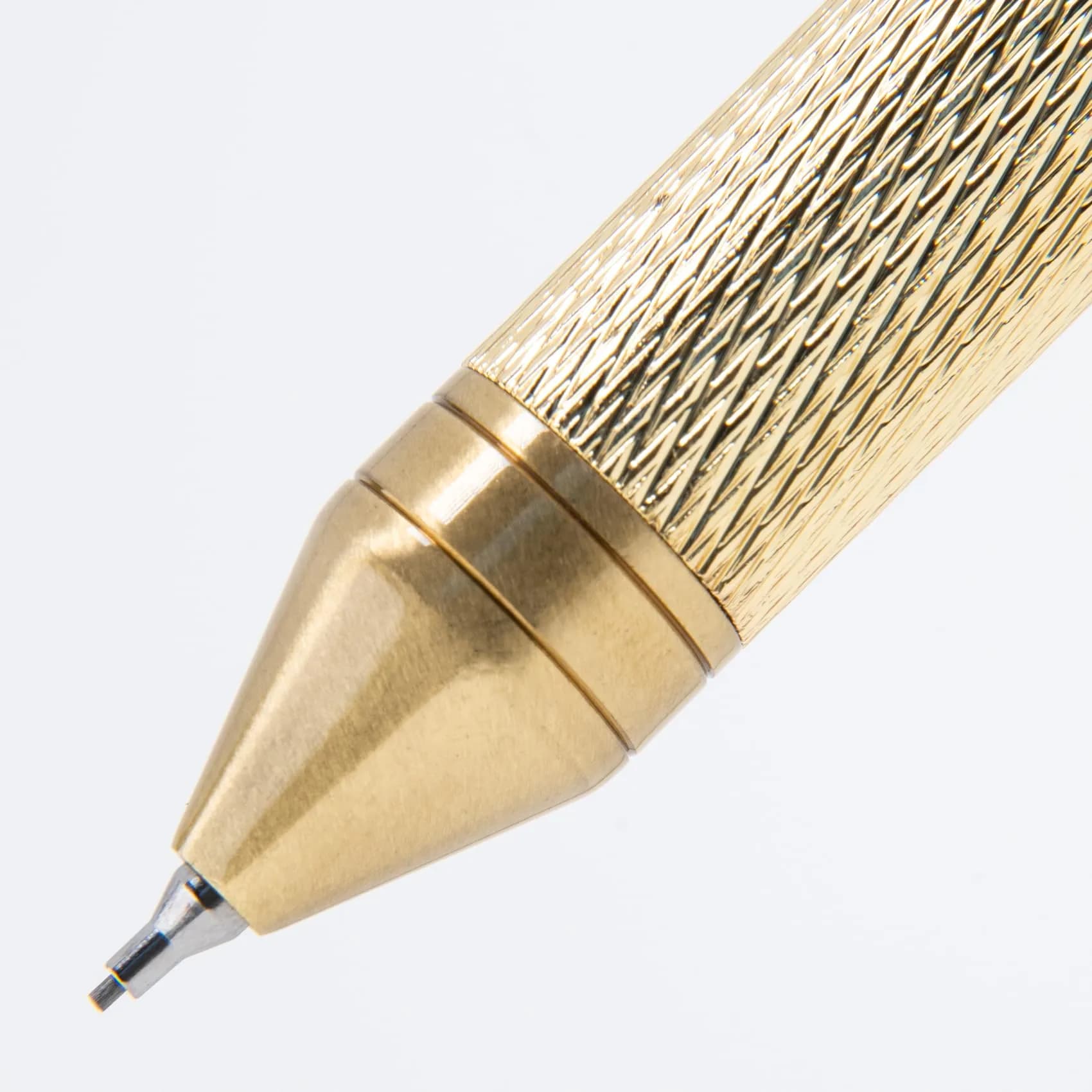 Monteverde Quadro 4-in-1 Multifunction Pen - Brass Finish - 0.5mm Pencil & 3 Ballpoint Refills | Solid Brass Barrel with Knurled Grip - view 7