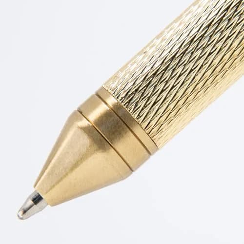 Monteverde Quadro 4-in-1 Multifunction Pen - Brass Finish - 0.5mm Pencil & 3 Ballpoint Refills | Solid Brass Barrel with Knurled Grip thumbnail 8