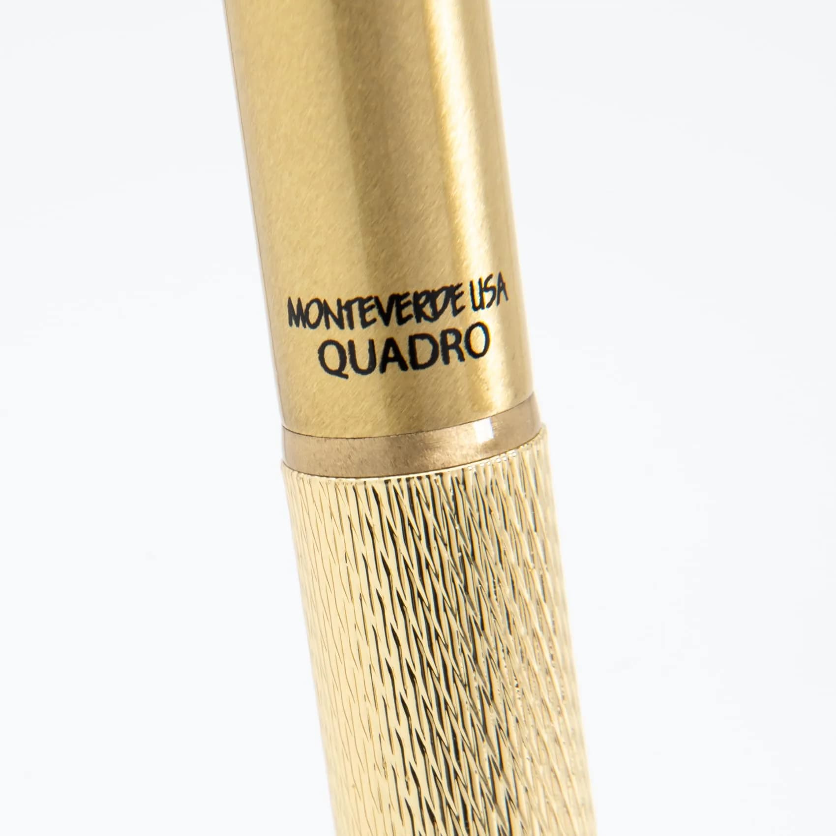 Monteverde Quadro 4-in-1 Multifunction Pen - Brass Finish - 0.5mm Pencil & 3 Ballpoint Refills | Solid Brass Barrel with Knurled Grip - view 9