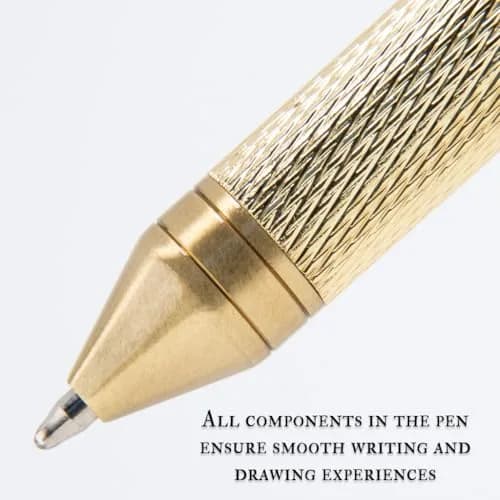 Monteverde Quadro 4-in-1 Multifunction Pen - Brass Finish - 0.5mm Pencil & 3 Ballpoint Refills | Solid Brass Barrel with Knurled Grip thumbnail 2