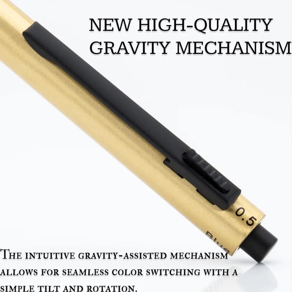 Monteverde Quadro 4-in-1 Multifunction Pen - Brass Finish - 0.5mm Pencil & 3 Ballpoint Refills | Solid Brass Barrel with Knurled Grip - view 3