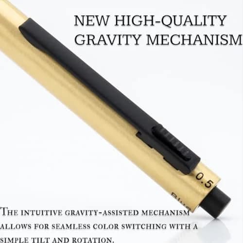 Monteverde Quadro 4-in-1 Multifunction Pen - Brass Finish - 0.5mm Pencil & 3 Ballpoint Refills | Solid Brass Barrel with Knurled Grip thumbnail 3