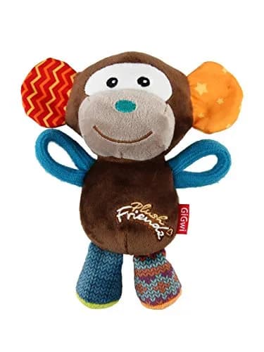Gigwi Dog Toy Plush Friends Puffy Animal Monkey | Soft, Durable & Easy to Hold (24cm) thumbnail 1