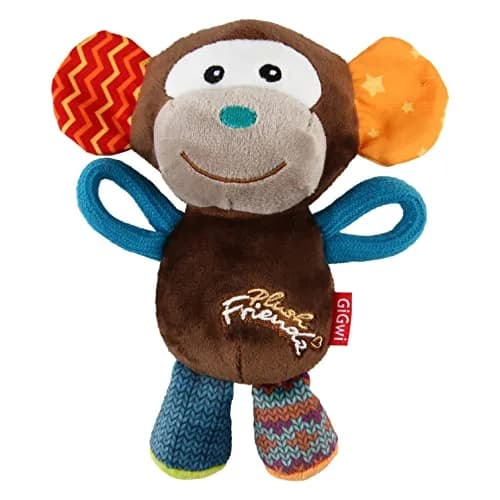 Gigwi Dog Toy Plush Friends Puffy Animal Monkey | Soft, Durable & Easy to Hold (24cm) thumbnail 4