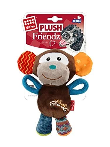 Gigwi Dog Toy Plush Friends Puffy Animal Monkey | Soft, Durable & Easy to Hold (24cm) thumbnail 7