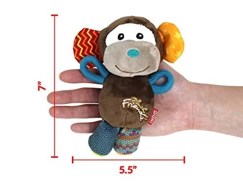 Gigwi Dog Toy Plush Friends Puffy Animal Monkey | Soft, Durable & Easy to Hold (24cm) thumbnail 8