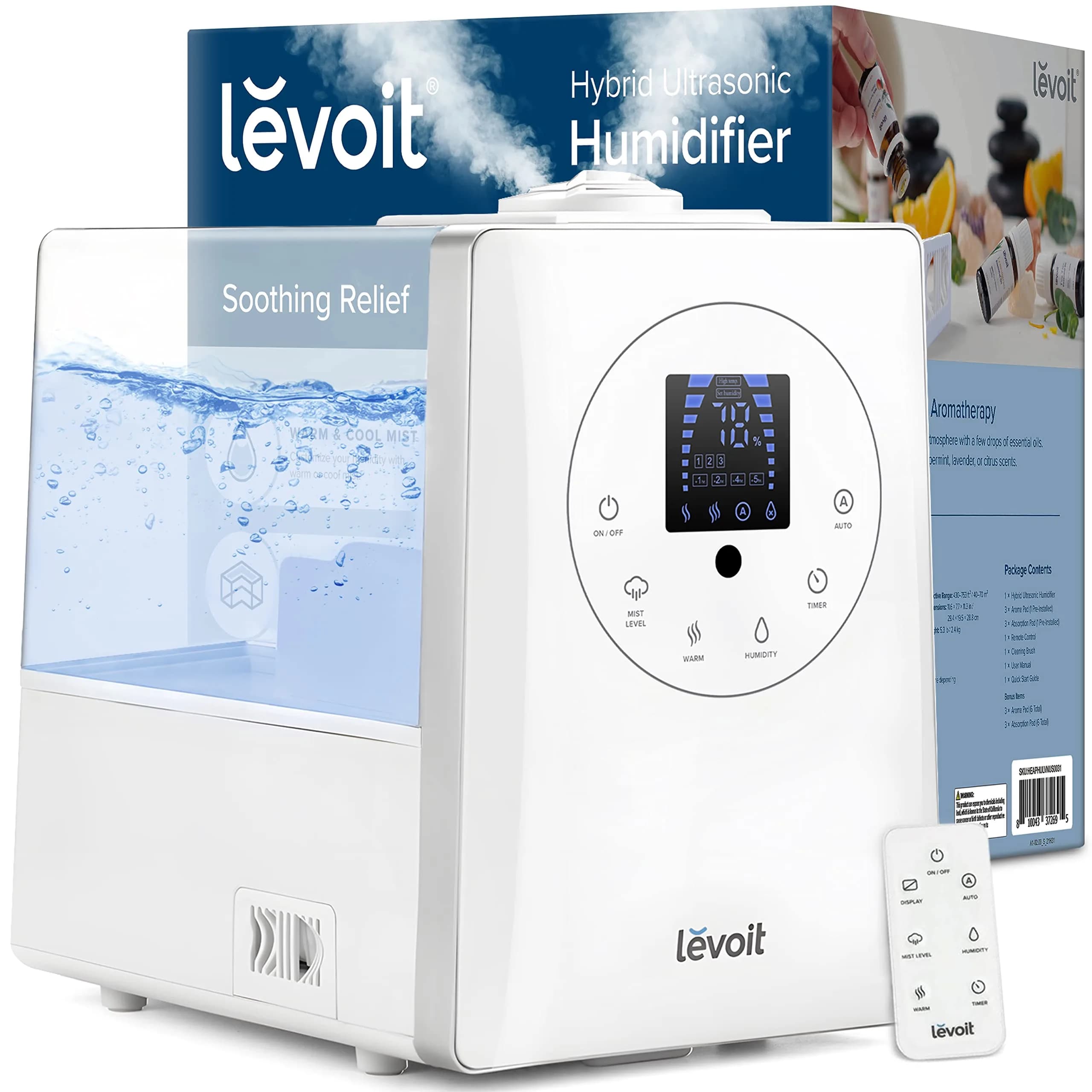 Levoit Hybrid Ultrasonic Humidifier 6L (0.4 Gallons) | Warm & Cool Mist for Large Rooms up to 753 sq ft - view 9