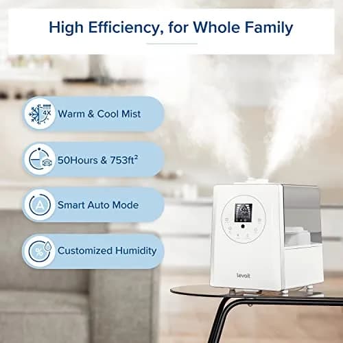 Levoit Hybrid Ultrasonic Humidifier 6L (0.4 Gallons) | Warm & Cool Mist for Large Rooms up to 753 sq ft thumbnail 2