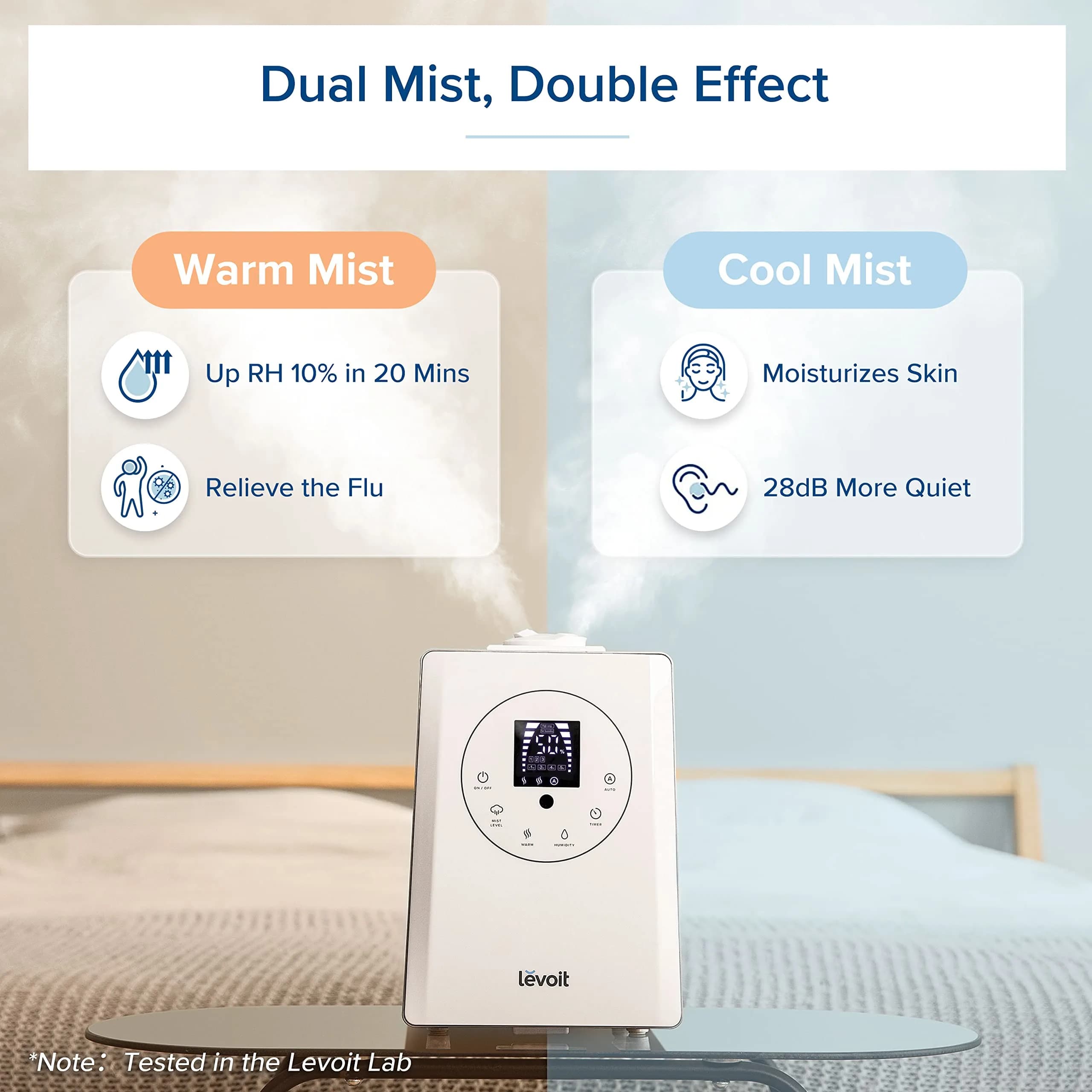 Levoit Hybrid Ultrasonic Humidifier 6L (0.4 Gallons) | Warm & Cool Mist for Large Rooms up to 753 sq ft - view 3
