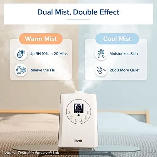 Levoit Hybrid Ultrasonic Humidifier 6L (0.4 Gallons) | Warm & Cool Mist for Large Rooms up to 753 sq ft thumbnail 3