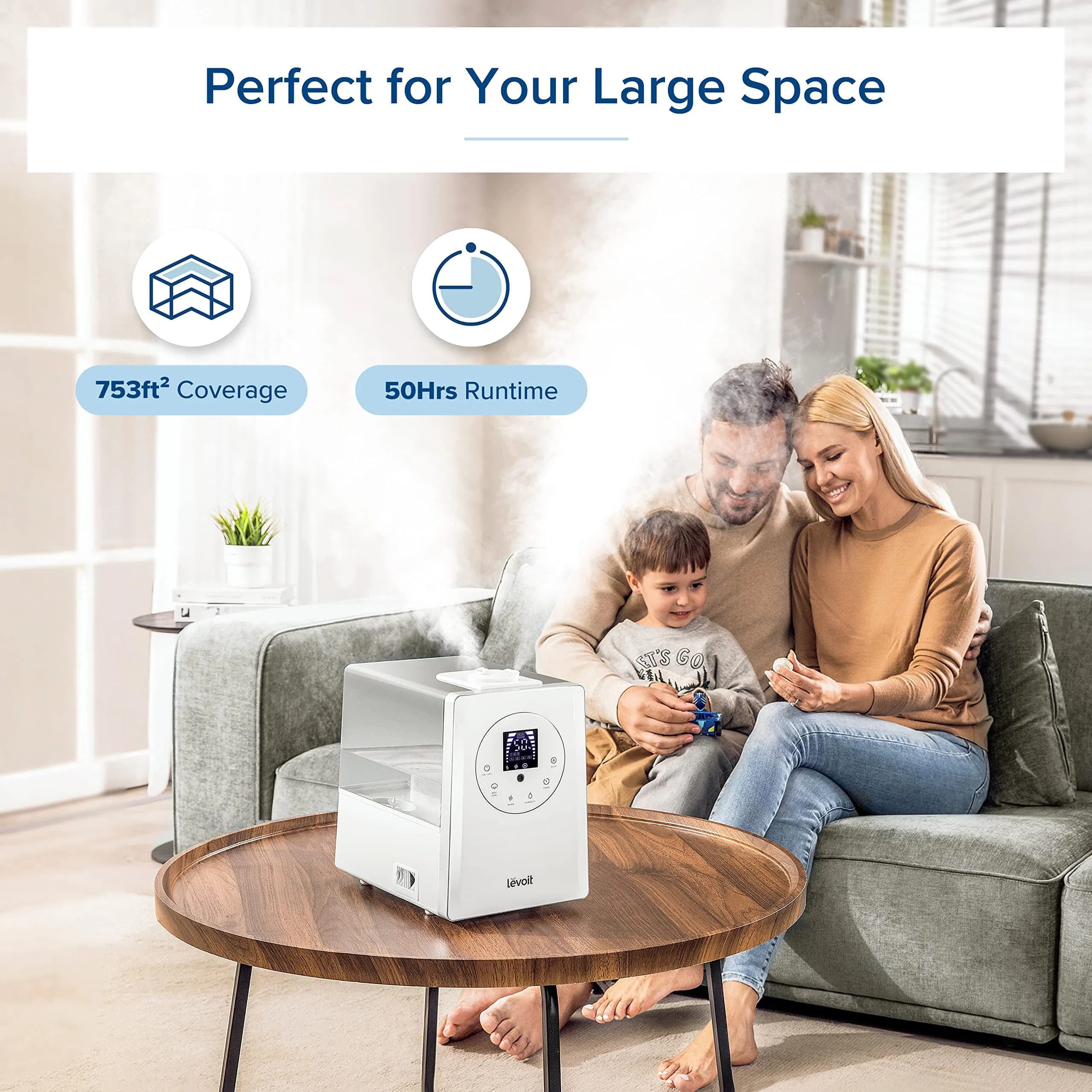 Levoit Hybrid Ultrasonic Humidifier 6L (0.4 Gallons) | Warm & Cool Mist for Large Rooms up to 753 sq ft - view 4