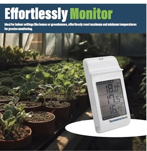 Thermometer World Digital Max Min Greenhouse Thermometer 180mm (7.1in) | Monitors Max & Min Temps for Gardens & Greenhouses thumbnail 5